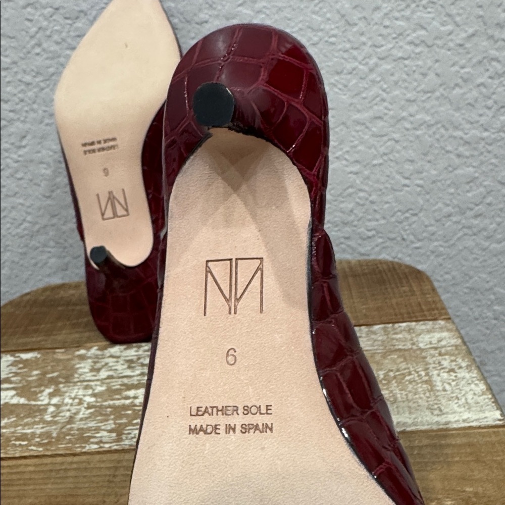 Tamara Mellon Red Croc Leather Mule Pump Size 6 — image 7 of 7